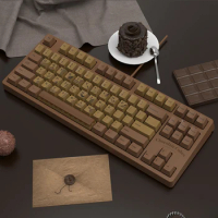 AJAZZ 2021 Mechanical Keyboard 87/104 Keycap Wired USB Gaming Keyboard New Design Chocolate Mechanical Keyboard for PC