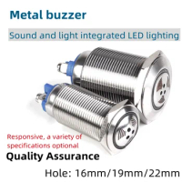19mm Metal buzzer horn pulse LED red light flash screw pin 12V24V36V48V110V220V