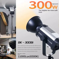 ไฟสตูดิโอ 300 วัตต์ COB Light 300W BK-300BI - Color 2700-6500k ปรับค่าแสงได้ สำหรับช่างภาพ ไฟไลฟ์สด