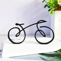 Acrylic plastic Minimalistic Bicycle Sculpture Wire Frame Style Bike Decoration Home Stylish Bicycle Art Durable Bike Wall Decor