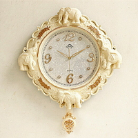 歐式時尚復古大象靜音掛鐘 美式北歐簡約客廳臥室藝術鐘表