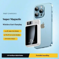 100000mAh Wireless Power Bank 22.5W Magnetic Qi Portable Powerbank Type C Fast Charger For iPhone Mini MaCsafe