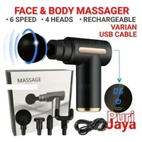 Alat Pijat Getar Genggam Face Body Massager Massage Genggam Rechargeable Lehiko Cas Baterai Portable