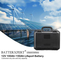 12V 100Ah 120Ah 130Ah 150Ah Lifepo4 Battery Pack for Solar Storage Ups Solar Street Light EV RV Caravan Motor Home+10A Charger