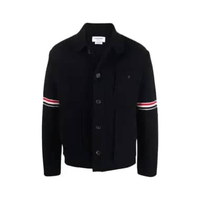 Thom Browne RWB Knitted Wool Cardigan Navy 1 Blue