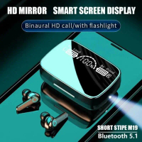 หูฟังบลูทูธ M19 TWS ใหม่ 5.3 9D คุณภาพสูง หูฟังไร้สาย ระบบสัมผัส กันน้ำ IPX7 จอแสดงผลดิจิตอล หูฟัง