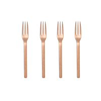 【ZWILLING 德國雙人】Minimale古典工業風甜點叉4件組-玫瑰金(德國雙人牌集團官方直營)