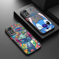 Funny Stitch Phone Case For Redmi Note 11 12 13 9 Pro Plus 10 Lite 9S 12S K40 12C 10 9 9S Hard Matte Shell Silicone Frame Funda