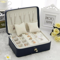 雙層簡約首飾盒公主歐式首飾收納盒飾品盒耳環耳釘戒指收納盒 QG6110
