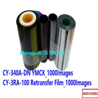1set Compatible DNP CY-340A-DN YMCK &amp; CY-3RA-100 Retransfer Made in Korea CY-340-100D for DNP CX330 CX D80 ID Card Printer