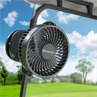 Golf Cart Rechargeable Fan Compatible with EZGO Club Car Yamaha 4 Powerful Speeds Clip on Fan with 3