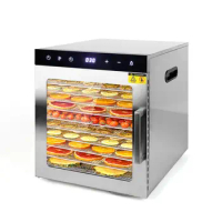 Food Dehydrator Machine, 10 Stainless Steel Trays Jerky Dehydrator, 800W Dehydrators, 194℉ Temp Control &amp; Timer for Jerky, Herb