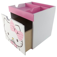 小禮堂 Hello Kitty 木質單抽手機架收納盒 抽屜盒 文具盒 桌上型收納盒 (粉 禮物)
