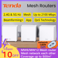 Tenda Mesh WIFI Gigabit Router MW12 AC2100 Tri-band MW6 AC1200 Dual-band Wireless Router Wifi Range Repeater MW5/MW3 Mesh Router