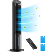 Tower Fans That Blow Cold Air, 40" Evaporative Air Cooler, Cooling Fan for Bedroom with 80° Oscillating, Remote Control
