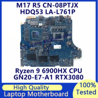 CN-08PTJX 08PTJX 8PTJX For DELL M17 R5 Laptop Motherboard With Ryzen 9 6900HX CPU GN20-E7-A1 RTX3080 LA-L761P 100% Tested Good