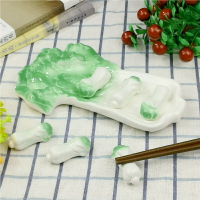 創意翡翠白菜陶瓷筷子架筷托可愛小白菜醬醋碟零食碟日式家用筷枕
