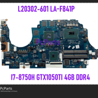 PcParts Original L20302-601 DPK54 LA-F841P For HP Pavilion Gaming 15-CX Laptop Motherboard I7-8750H CPU GTX1050TI 4GB GPU MB