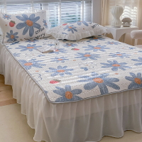 小清新泰國乳膠涼席三件套夏季家用床上可水洗折疊床裙款冰絲席子