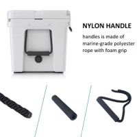 1 pair of YETI RTIC nylon handle incubator nylon rope handle cooler rope handle cooler accessories (with foam grip)