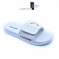 Garvino - Sandal Slider velcro Putih pria full white terbaru Shoes Selop Sendal fleksibel random