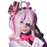 Soft Cat Brand VTuber Cosplay Maria Marionette cosplay Wig Pink short hair Synthetic Hair + Wig Cap