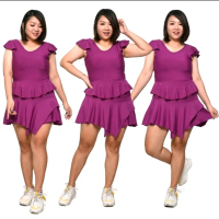 Setelan senam aerobik zumba yoga fitness model Crop rumbai JUMBO-Rok rumbai JUMBO