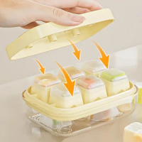 1/3/6PCS 6 Compartments Ice Compartment Press Easy Release Ice Cube Molds Household Mini Ice Box with Lid Storage Ice Cube Boxes