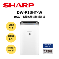 SHARP夏普 DW-P18HT-W 18L 廣域大風量 衣物乾燥抗黴除濕機