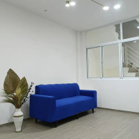 Terjualcover sofa polos /sarung sofa polos +free 1sarung bantal -2seater - Biru, 1 seater 1 pcsTerla