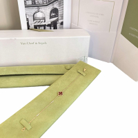 展示品 近全新Van Cleef & Arpels梵克雅寶Sweet Alhambra 18K 玫瑰金 單顆紅玉髓四葉草手鍊