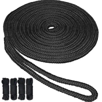 2/4Packs Double Braided Nylon Dock Lines Rope Marine Mooring Rope 3/8 1/2 Boat ties to Dock Line 12 Inch Eyelet Boat Anchor Rope