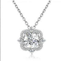 Berlian Moissanite Esmerie pendant [GRA CERTIFICATE MOISSANITE DIAMOND] - Kalung 1 carat Moissanite 
