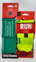 《Compressport 瑞士》V3 RUN 壓縮襪(FLUO黃T2)+UNIQ 手腕帶 (青草綠)~1+1組合