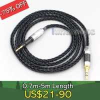 4.4mm XLR 8 Core Silver Plated Black Earphone Cable For Audio Technica ATH-M50x ATH-M40x ATH-M70x LN006585