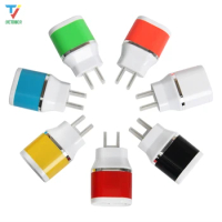 300pcs/lot 5V 1A 2A 2Port Colorful Dual Double USB Power AC Wall Charger Travel Adapter For Smart phones tablet EU/US Plug cheap