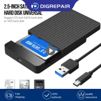 Case 2.5 Inch Hard Drive Enclosure Mobile Hard Disk Box SSD SATA To USB Type-C Cable External Support 6TB Harddisk Boxs