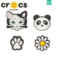cross jibbitz charms Panda Series หัวเข็มขัด รูปการ์ตูนแพนด้า สําหรับตกแต่งรองเท้า DIY
