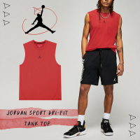 Nike 背心 Jordan Sport 紅 黑 吸濕 快乾 喬丹 男款 寬肩背心 休閒 上衣 DM1828-687