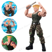 Original Bandai Guile Street Fighter 6 Action SHF Broom Head Outfit 2 Anime Figures Model Statue Collection Toys Gifts