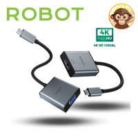 USB Hub ROBOT HT200/HT300 Adapter Type C To HDMI/VGA Original
