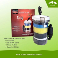 SUNSUN EW603B EW-603B PRO Canister Filter Aquarium Eksternal 6W 400L/H Low Watt