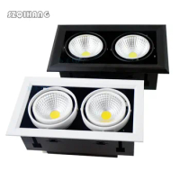 Double LED downlights LED Spot light Recessed square LED Dimmable Downlight COB 2*10W/2*12W/2*15W LED decoration Ceiling Lamp