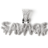 S925 pure silver savage solid Pendant 純銀滿鑲項鏈