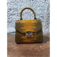 Tas Gress Kulit Biawak Asli Elegan Size 20cm Cokelat tan