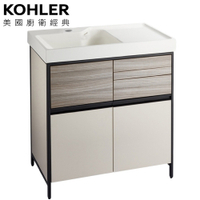 【麗室衛浴】KOHLER MAXISPACE 2.0 80CM盆櫃組 奶茶米色 K-23799T-MT9_K-24369T-1