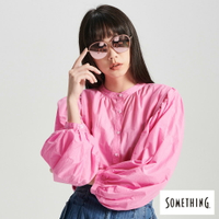 SOMETHING 女款 泡泡袖造型長袖襯衫 (粉紅色)#滿件享折扣