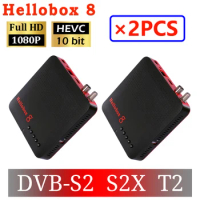 [2PCS] Hellobox 8 H.265 HEVC TV Receiver DVB T2 S2 S2X Hellobox8 Set Top Box support RJ45 PowerVu Built-in WiFi