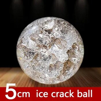 5/6cm Crystal Ice Crack Ball with Stand Glass Sphere Feng Shui Ornament Rocky Water Fountain Decor Balls Home Decor Figurine