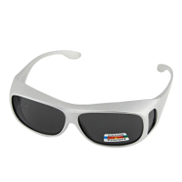 【Z-POLS】頂級烤漆質感銀框 搭Polarized偏光包覆式套鏡太陽眼鏡(可包覆近視眼鏡設計抗UV400)